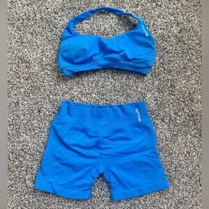 Dfyne Impact Matching Electric Blue Workout Set